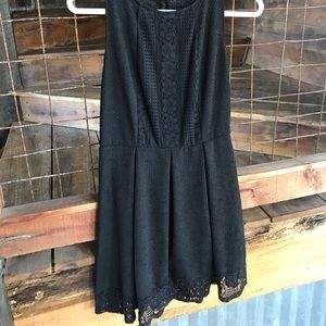 Black high neck dress